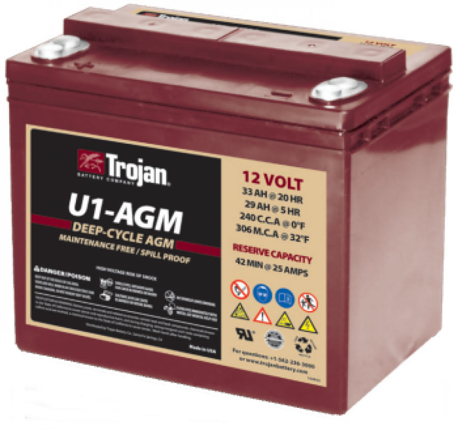 Trojan, Sealed AGM Battery, 12V, 33Ah